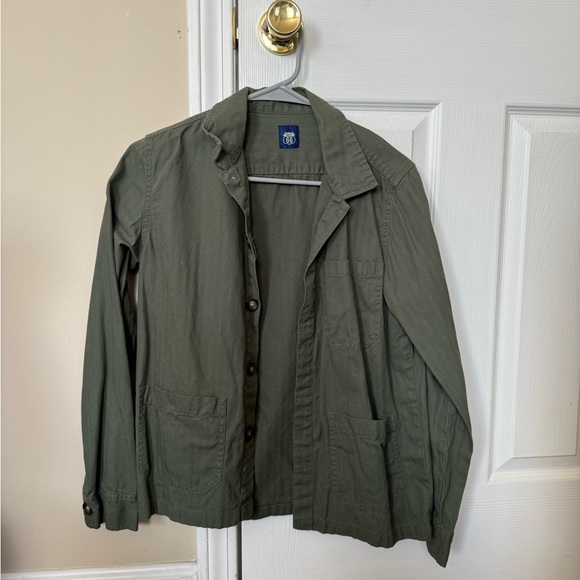 Olive Army Green utility shirt jacket - Picture 1 of 4